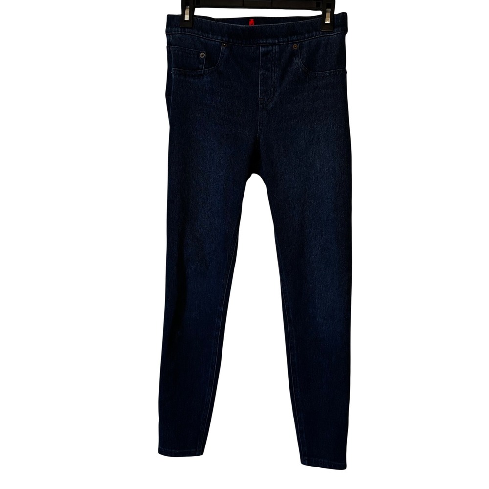 SPANX Women's Jean-ish Ankle Leggings Size M Blue Denim Pull On Jeggings